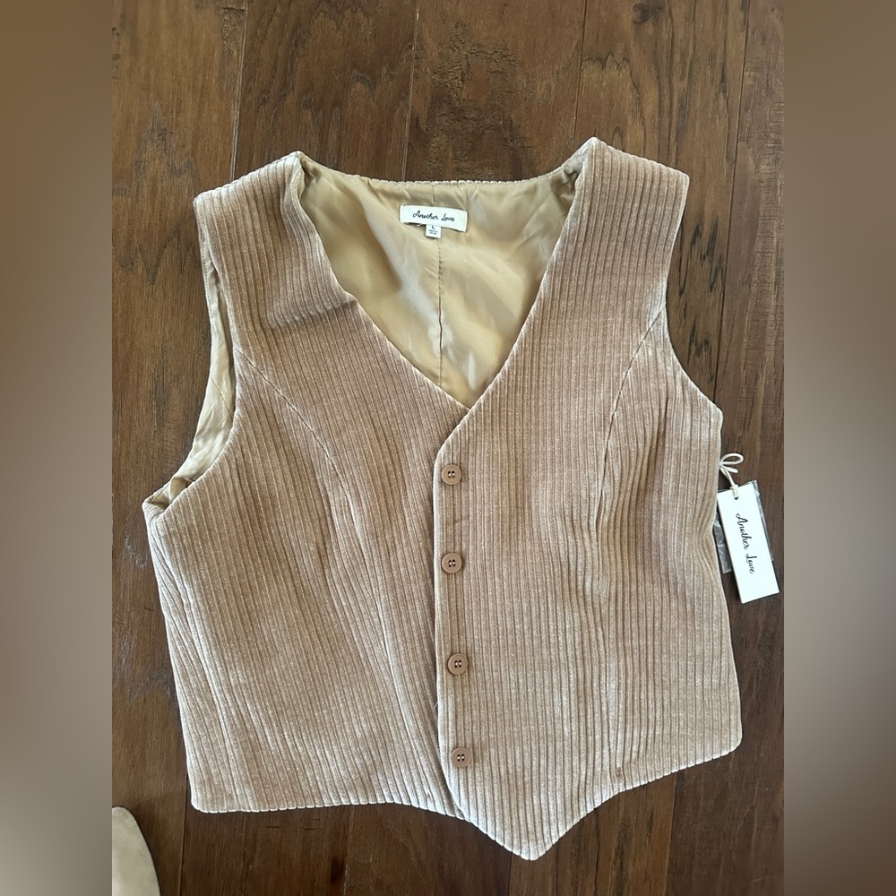 Another Love Corduroy Button Front Vest – NWT